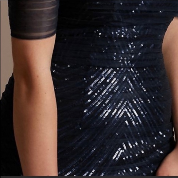 NWT David’s Bridal Galina Signature Sequins w/ Mesh Tulle Off The Shoulder Dress - Picture 2 of 10